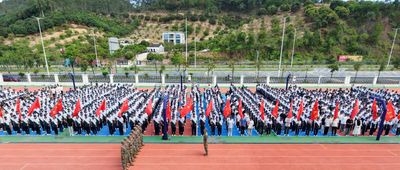 军号嘹亮，热血青春。惠州市理工职业技术学校2025级新生军训——正式开营！