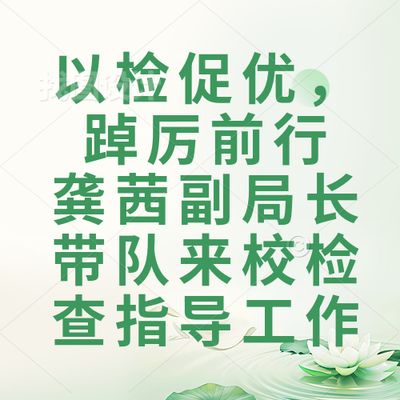以检促优,踔厉前行 | 龚茜副局长带队来校检查指导工作